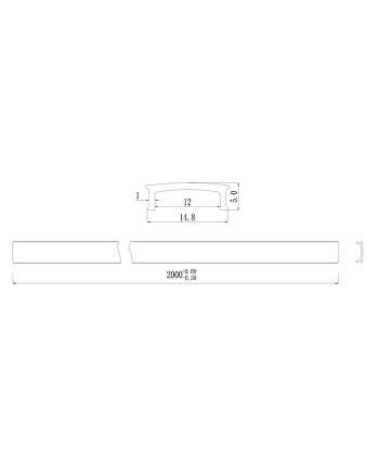 PERFIL ALUMINIO BLANCO 2000*17.1*8.5mm